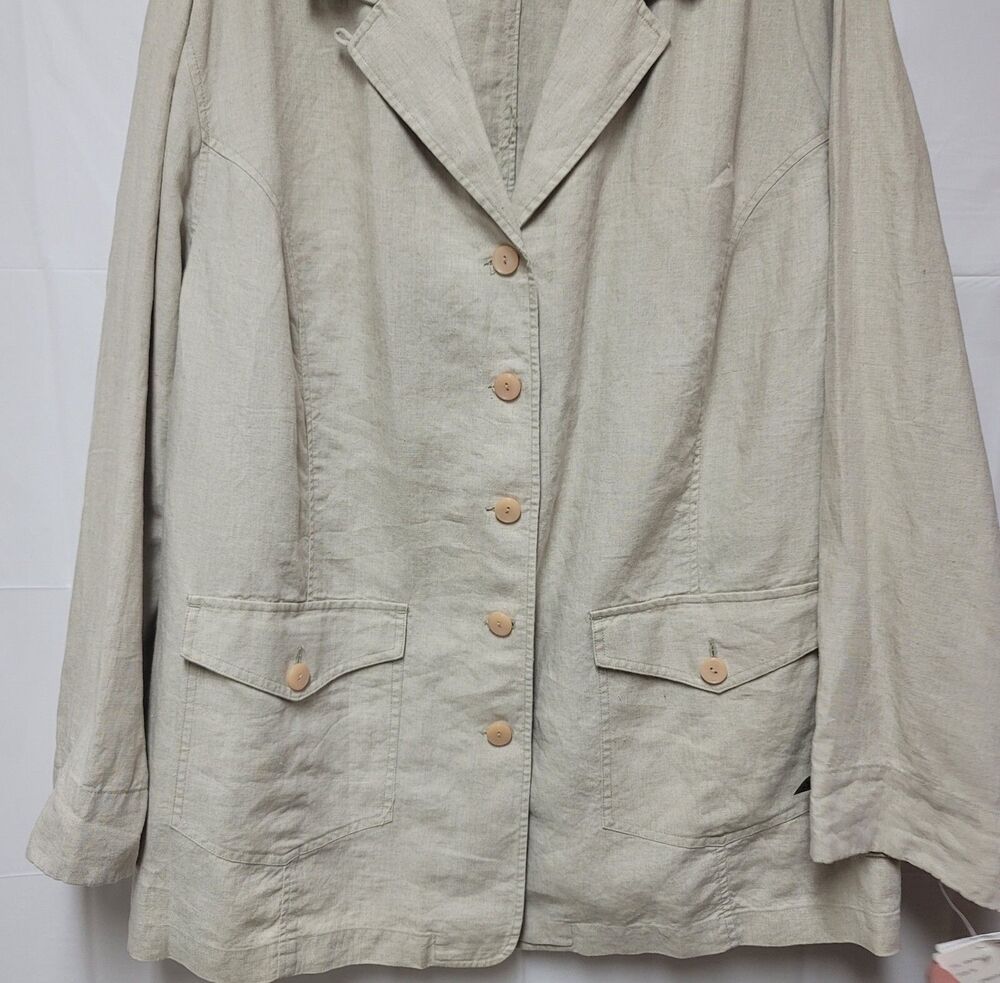 Women’s Elisabeth by Liz Claiborne Linen Spring/Summer Jacket Beige Size 20 NWT
